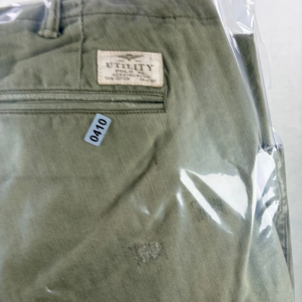 Polo Ralph Lauren Mens 32x30 Utility Distressed HBT Pants Olive Green